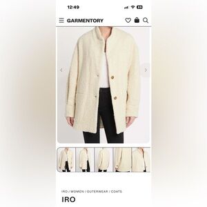 IRO Ladies OKEN ECRU IVORY COAT-XL